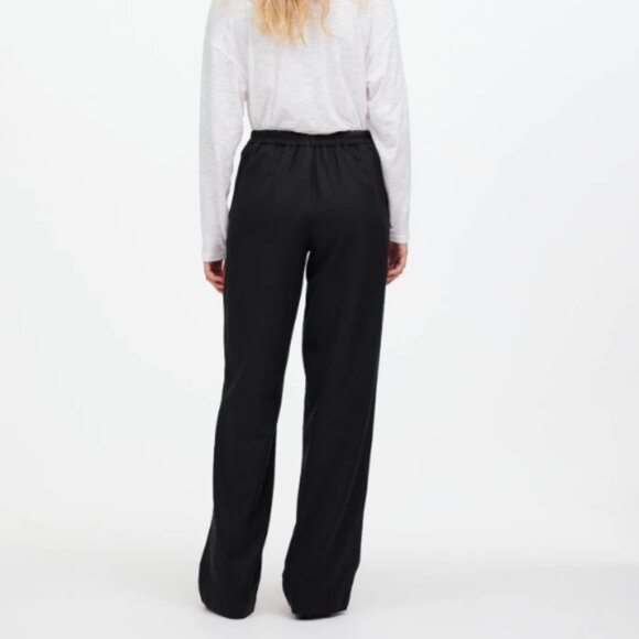 Madewell Pants Womens Pull-On Straight Drapey Twill Linen Blend Black XXS NEW - Picture 2 of 9